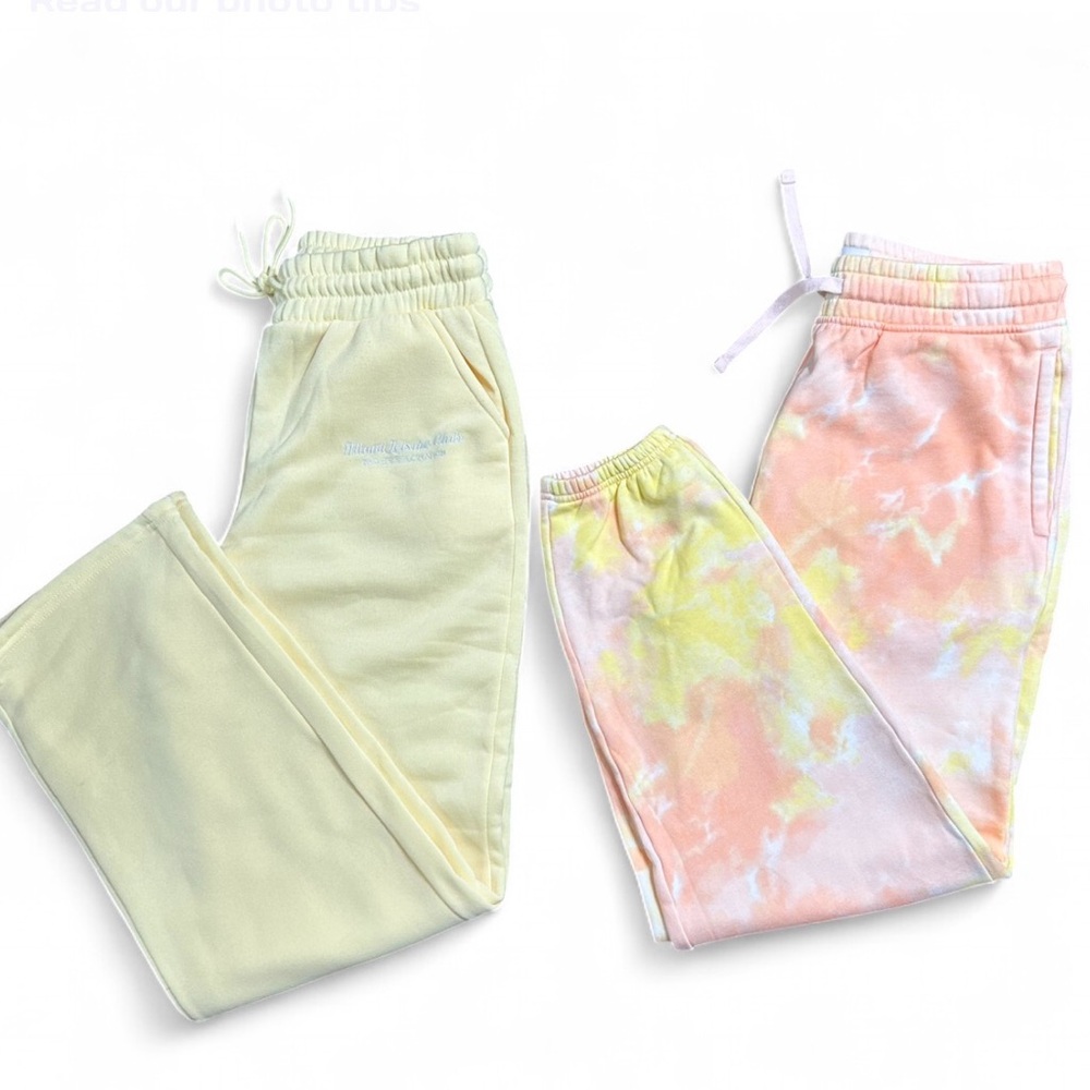 SUGARKISS & OLD NAVY Women’s Yellow Tie-Dye Sweatpants W/Drawstrings & Pockets